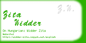 zita widder business card